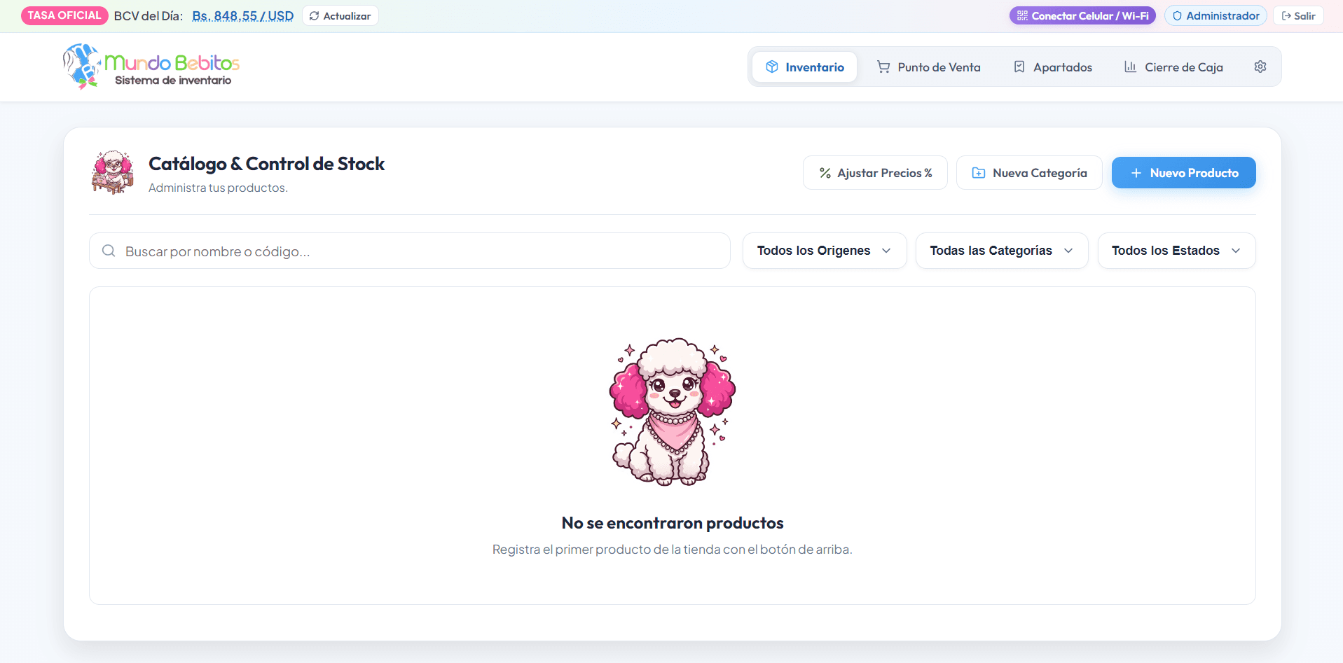 Captura del proyecto Mundo Bebitos